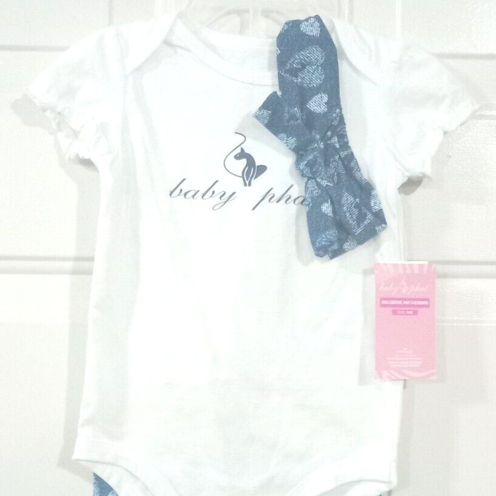 Baby Phat Infant White/Blue 3pc Set Size 24mos